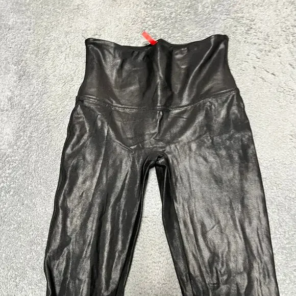 SPANX Leggings Womens XL Metallic Faux Leather Pants - Picture 2 of 10